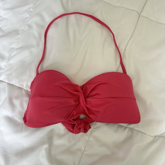 Tommy Bahama Other - Tommy Bahama Womens XS Bandeau Bikini Top Halter Strap Pink Padded Summer Beach